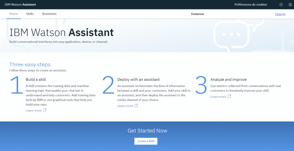 IBM Watson Assistant - Accès la plateforme