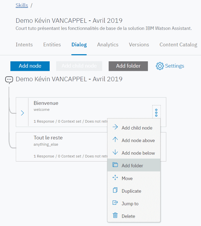 IBM Watson Assistant - Add Folder for #search_of_t-shirts
