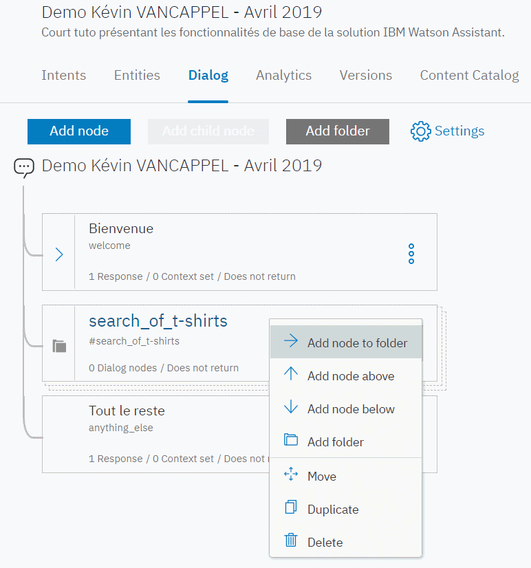 IBM Watson Assistant - folder search_of_t-shirts