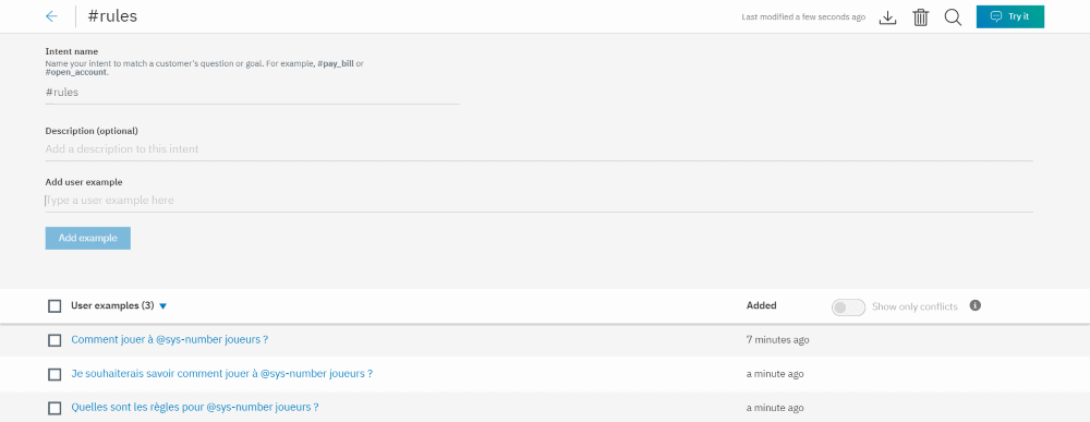 IBM Watson Assistant - Entity - #rules