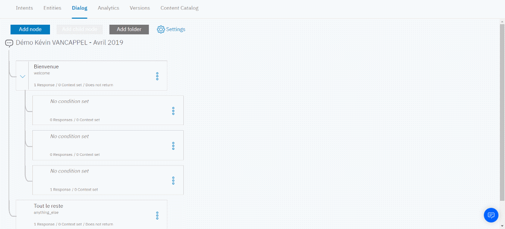 IBM Watson Assistant - Dialog - Node