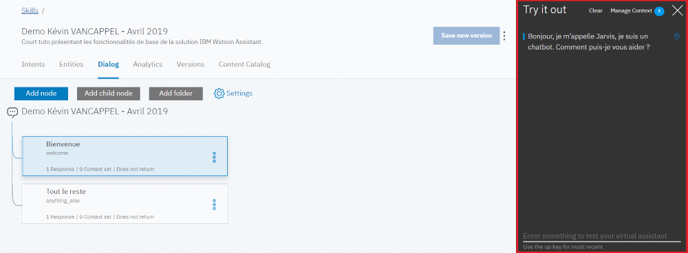 IBM Watson Assistant - Test