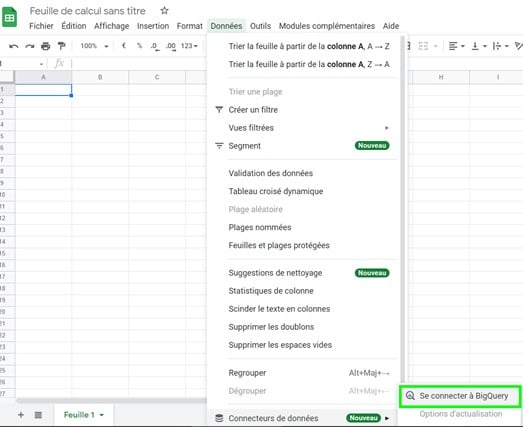 Aller plus loin : BigQuery dans Google Sheets