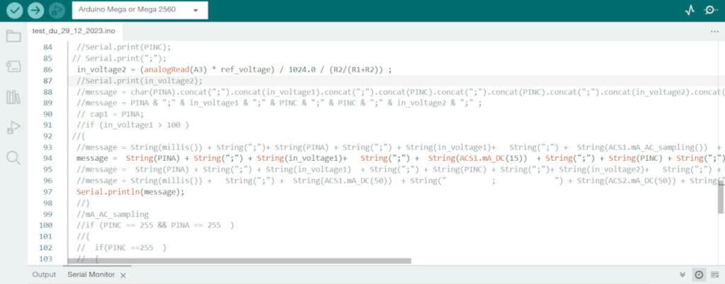 Data Rider : screen de l'IDE de programmation Arduino