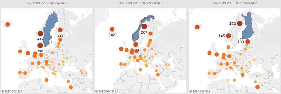 Eurovision : votes en faveur de la Suède